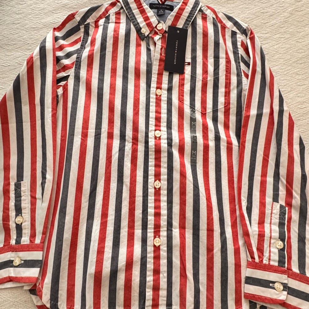 Tommy Hilfiger Striped Red and White kids Shirt brand new